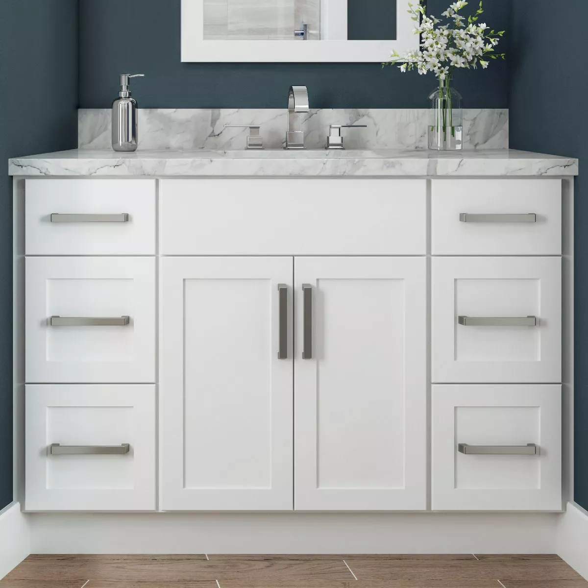 Continental Cabinets Andover Shaker 30 In. W x 34-1/2 In. H x 21 In. D White Vanity Sink Base - photo 2