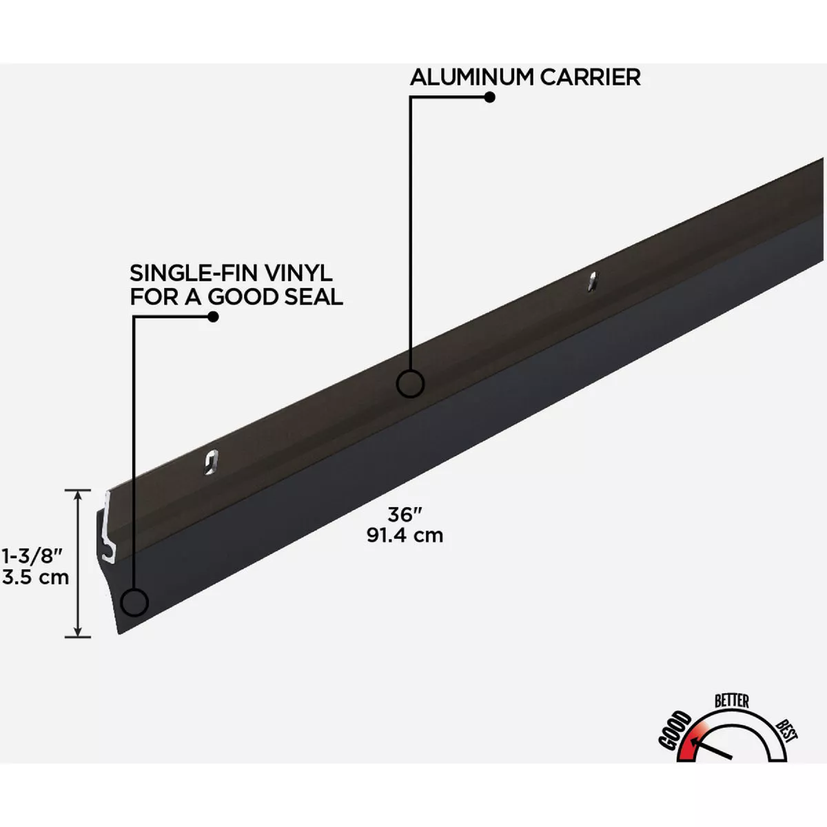 M-D Building Products 0.25 In. 36 In. Bronze Door Sweep - photo 4