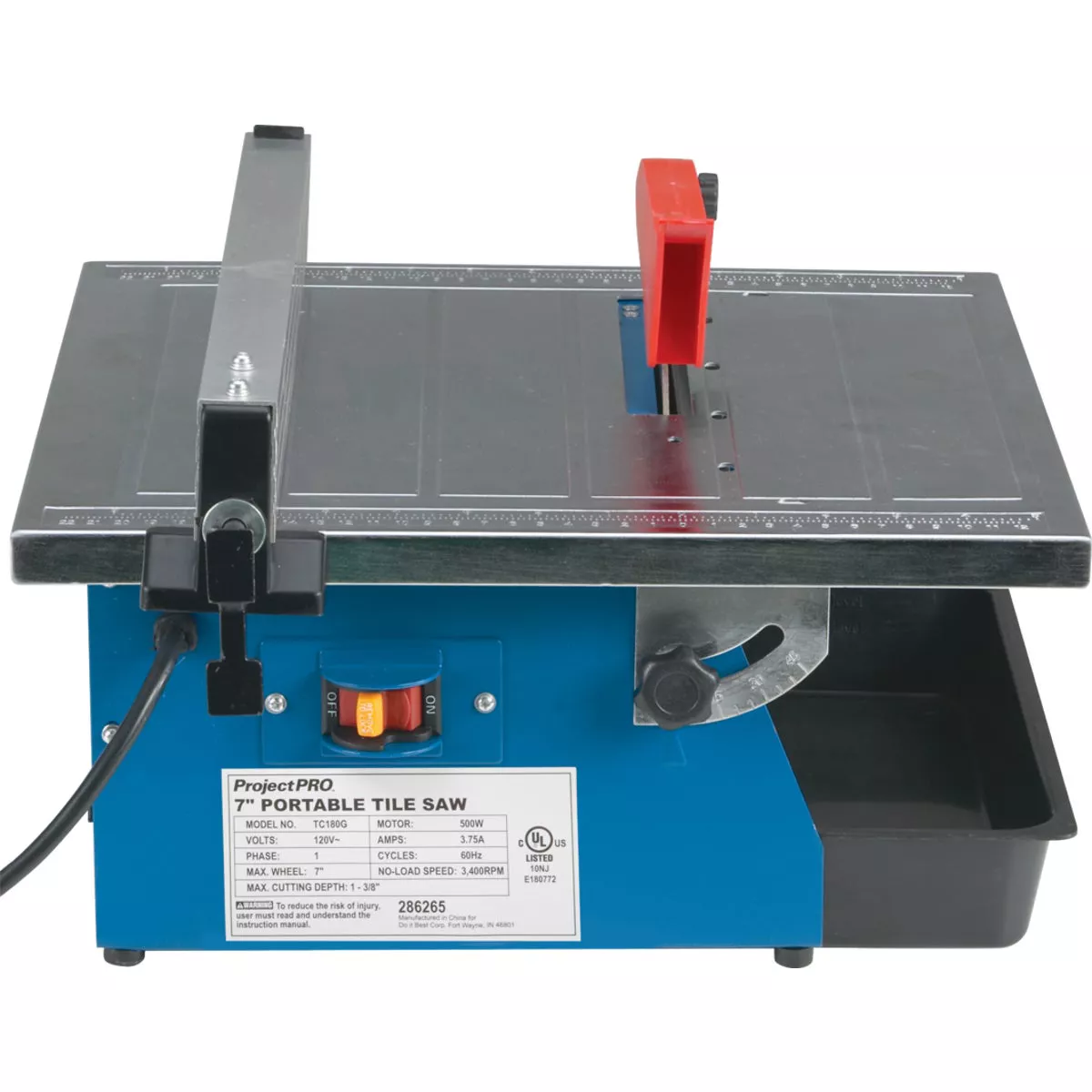Project Pro 7 In. Portable Tile Saw - photo 5