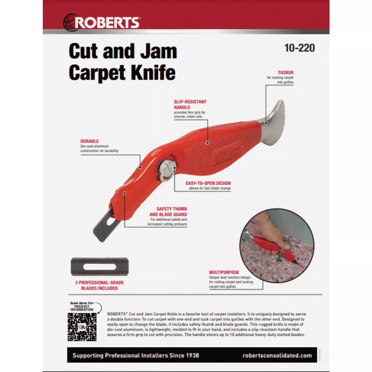 Roberts Cardinal Carpet Knife - photo 4