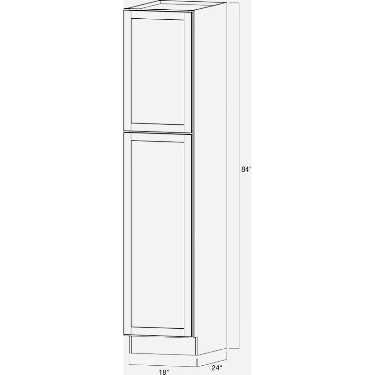 Continental Cabinets Andover Shaker 18 In. W. x 84 In. H. x 24 In. D. White Thermofoil Pantry Kitchen Cabinet - photo 4