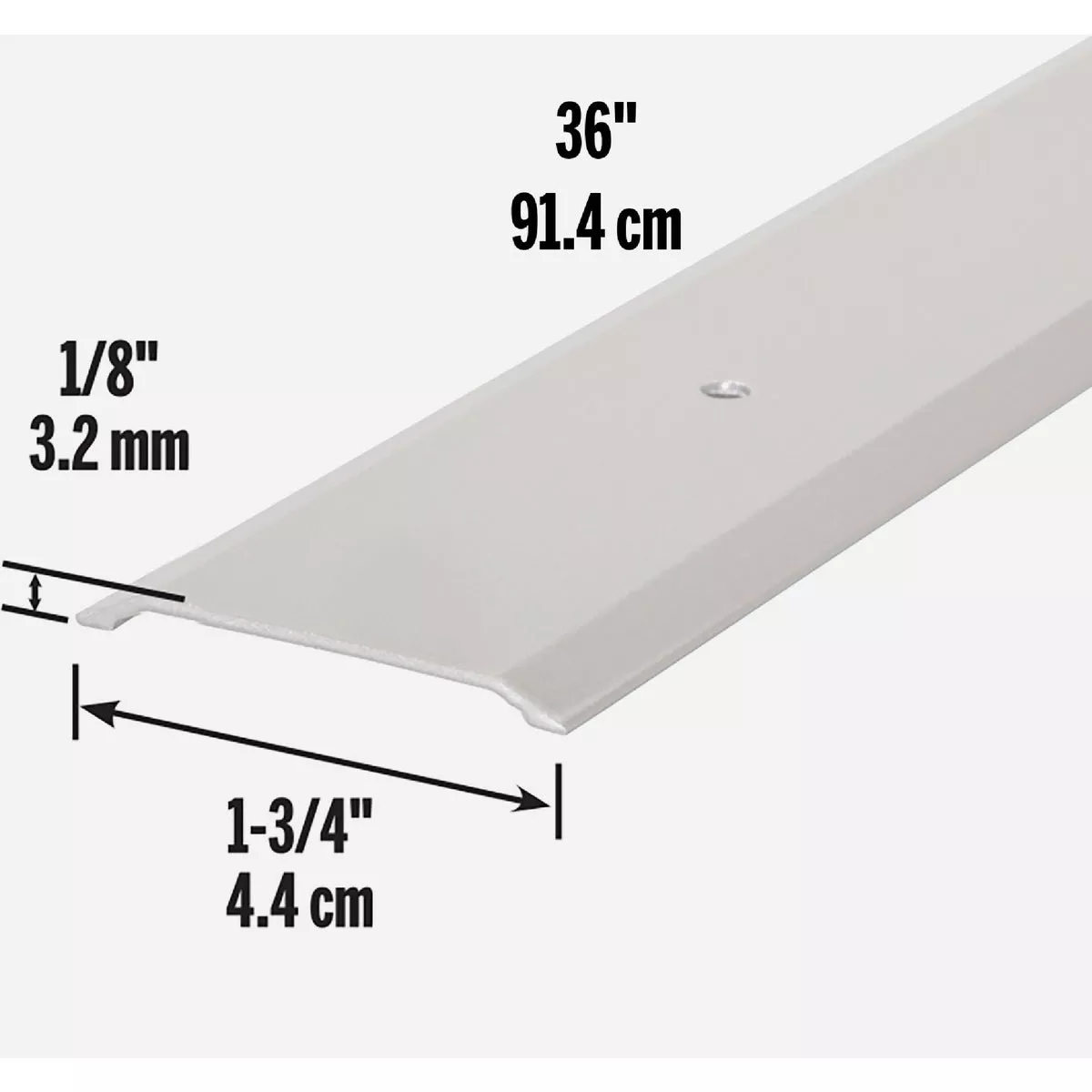 M-D Building Products 1-3/4 In. x 1/8 In. x 36 In. Silver Aluminum Flat-profile Threshold for Interior Doorways - photo 5
