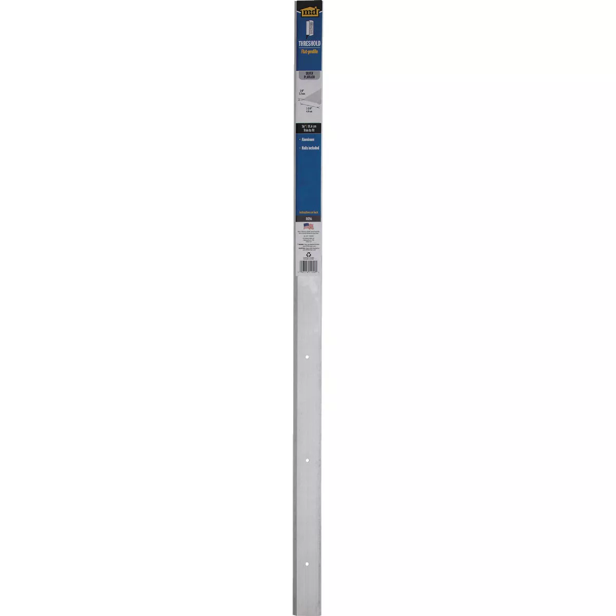 M-D Building Products 1-3/4 In. x 1/8 In. x 36 In. Silver Aluminum Flat-profile Threshold for Interior Doorways - photo 2