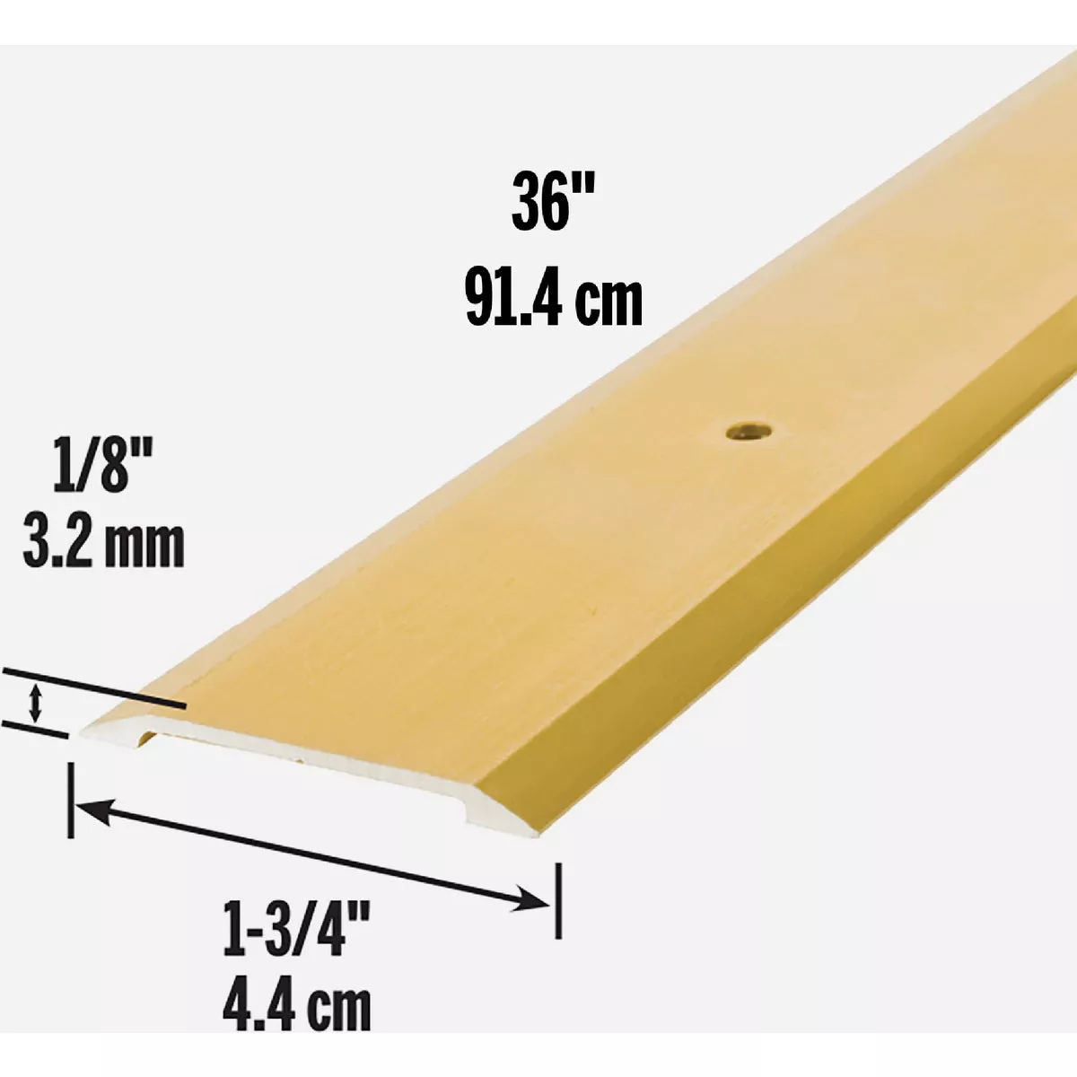 M-D Building Products 1-3/4 In. x 1/8 In. x 36 In. Gold Aluminum Flat Profile Threshold for Interior Doorways - photo 4