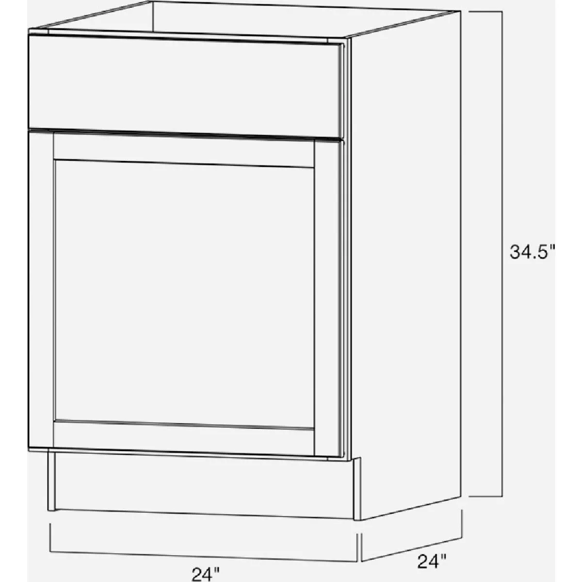 Continental Cabinets Andover Shaker 24 In. W x 34 In. H x 24 In. D White Thermofoil Base Kitchen Cabinet - photo 4