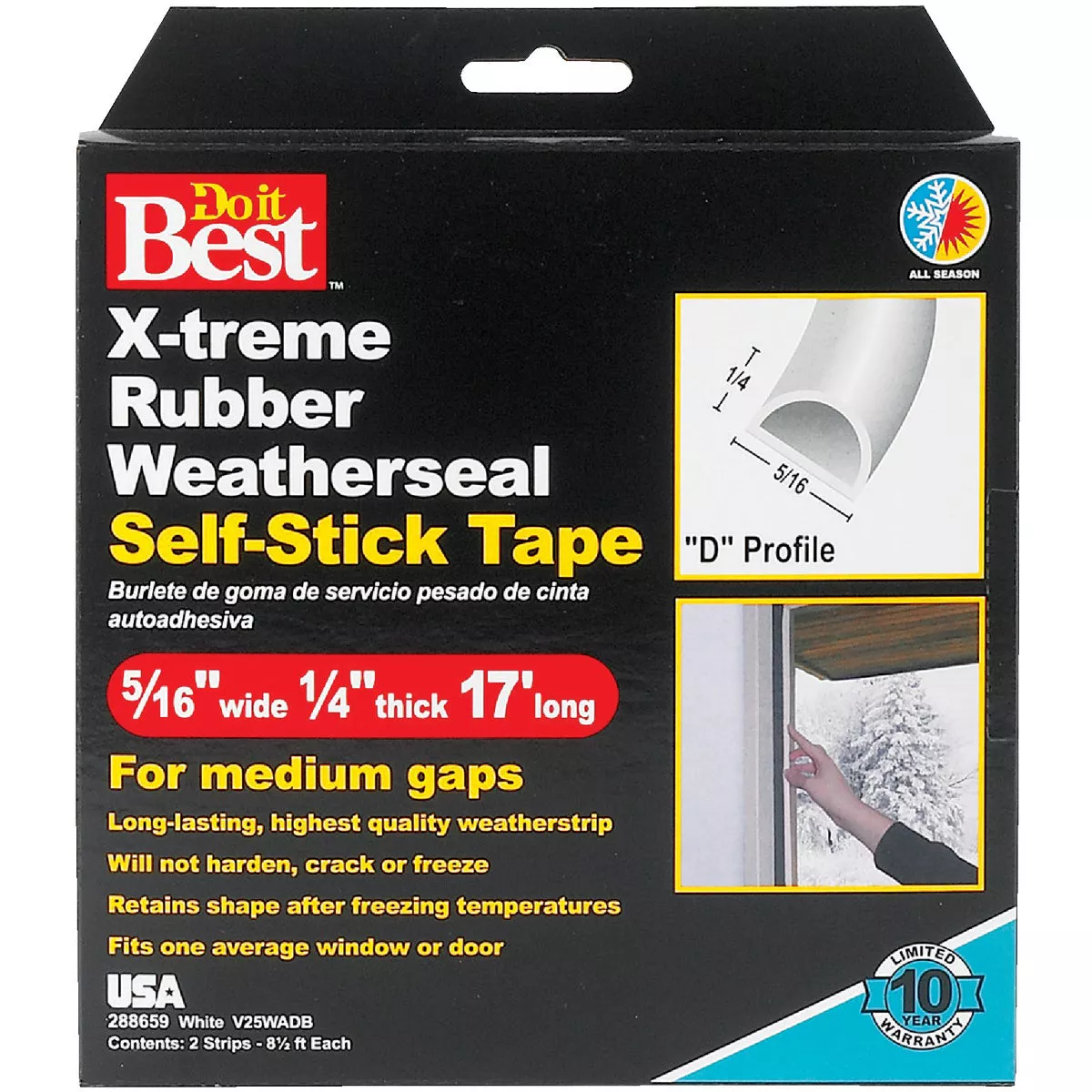 Do it Best 17 Ft. 5/16 In. White Rubber Weatherstrip - photo 2