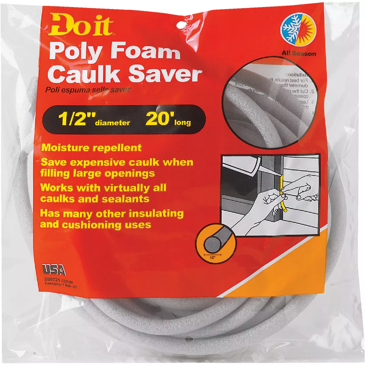 Do it 1/2 In. x 20 Ft. Gray Backer Rod - photo 2