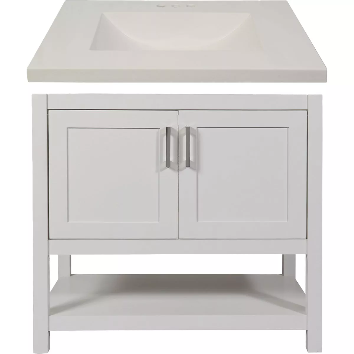 Modular Monaco White 36 In. W x 21 In. D x 34-1/2 In. H Vanity with White Cultured Marble Top