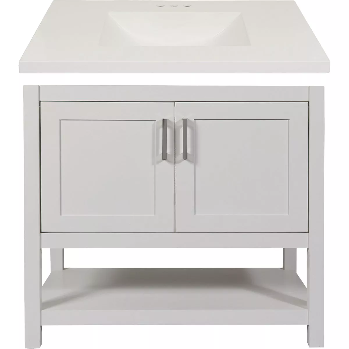 Modular Monaco White 36 In. W x 21 In. D x 34-1/2 In. H Vanity with White Cultured Marble Top - photo 2