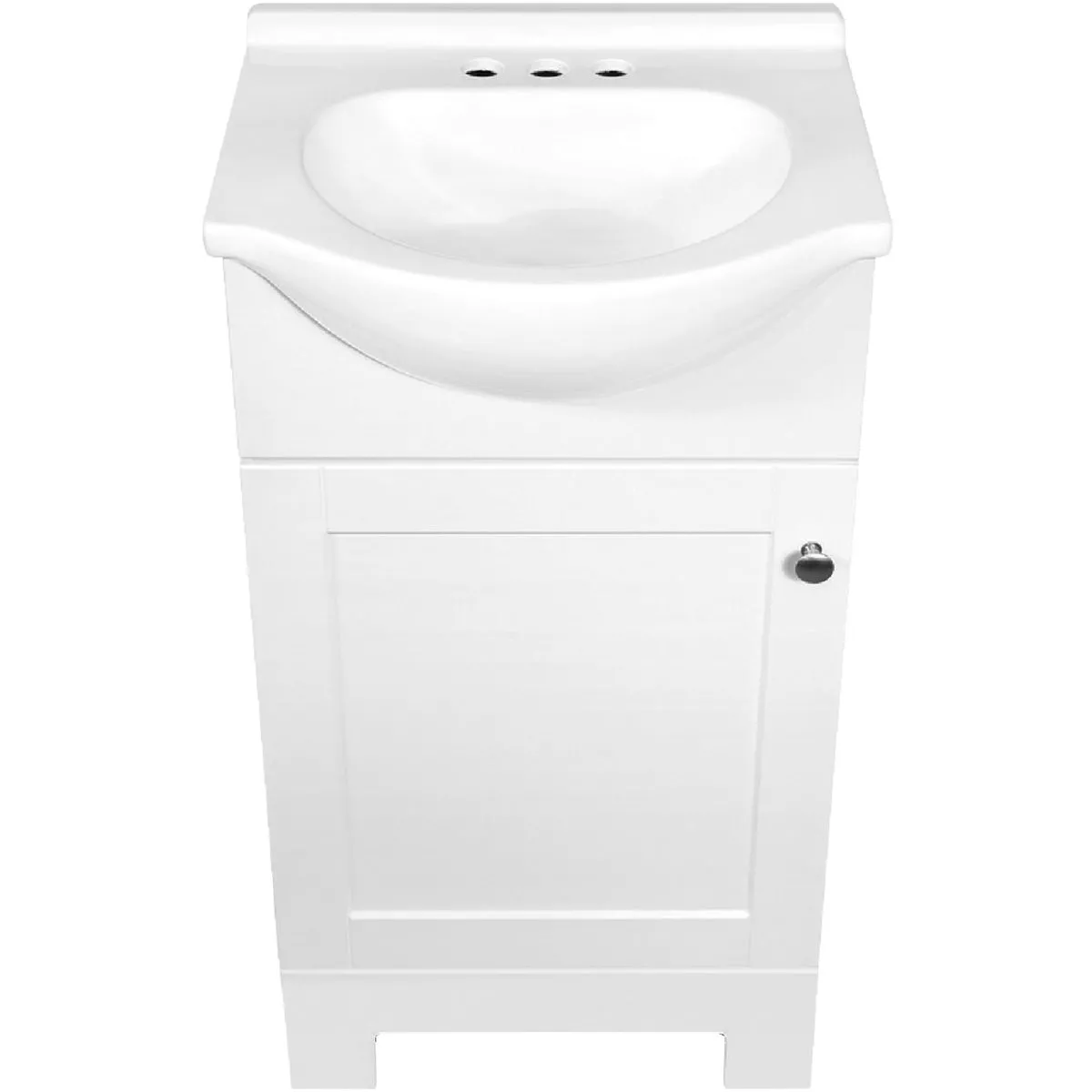 Continental Cabinets European White 18 In. W x 33-1/2 In. H x 12-1/2 In. D Vanity with White Cultured Marble Top - photo 3