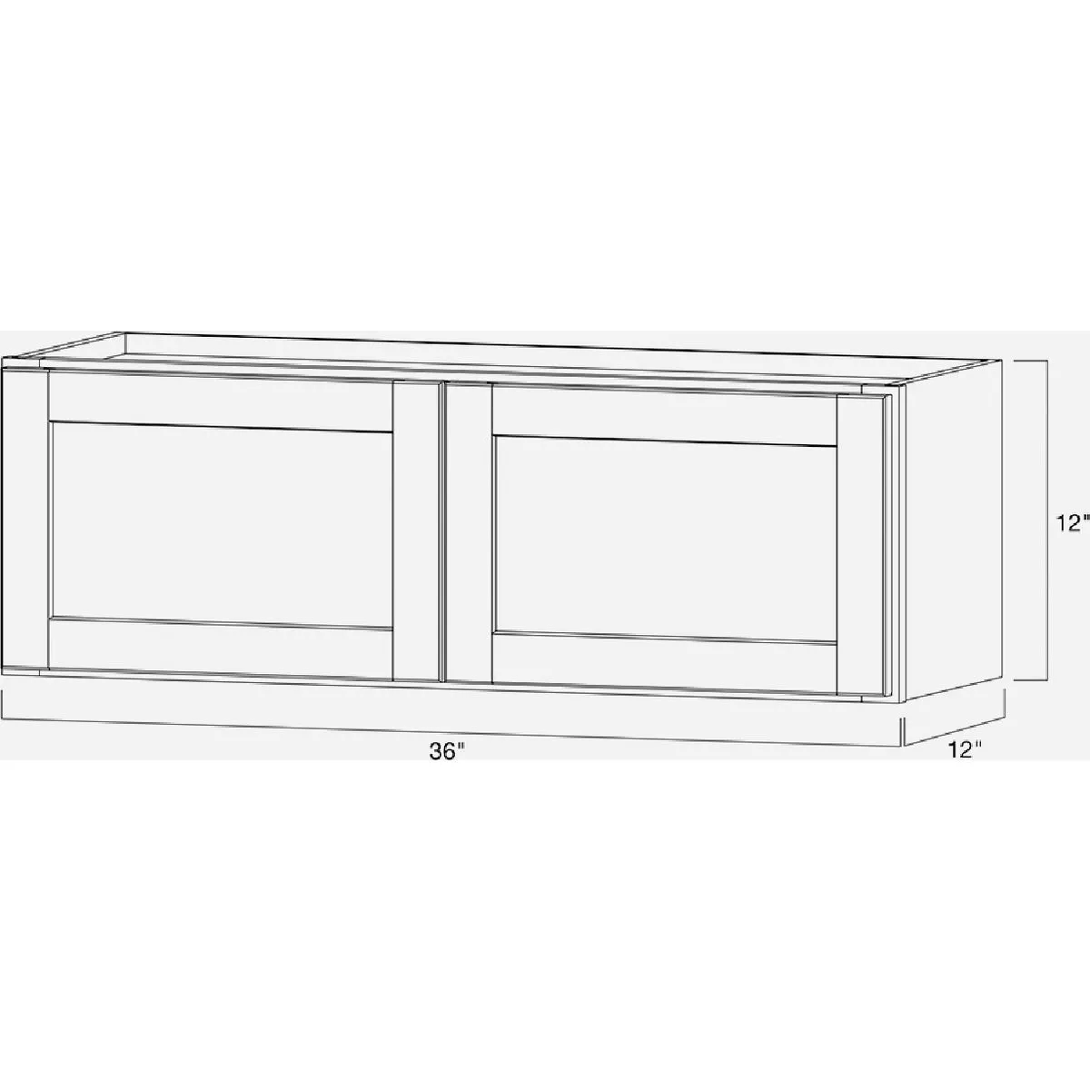 Continental Cabinets Andover Shaker 36 In. W x 12 In. D x 12 In. H White Thermofoil Bridge Wall Kitchen Cabinet - photo 3