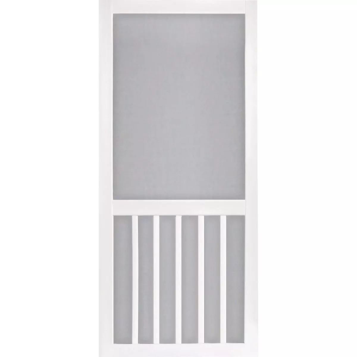 Screen Tight 5-Bar 36 In. W x 80 In. H x 1 In. Thick White Vinyl Screen Door