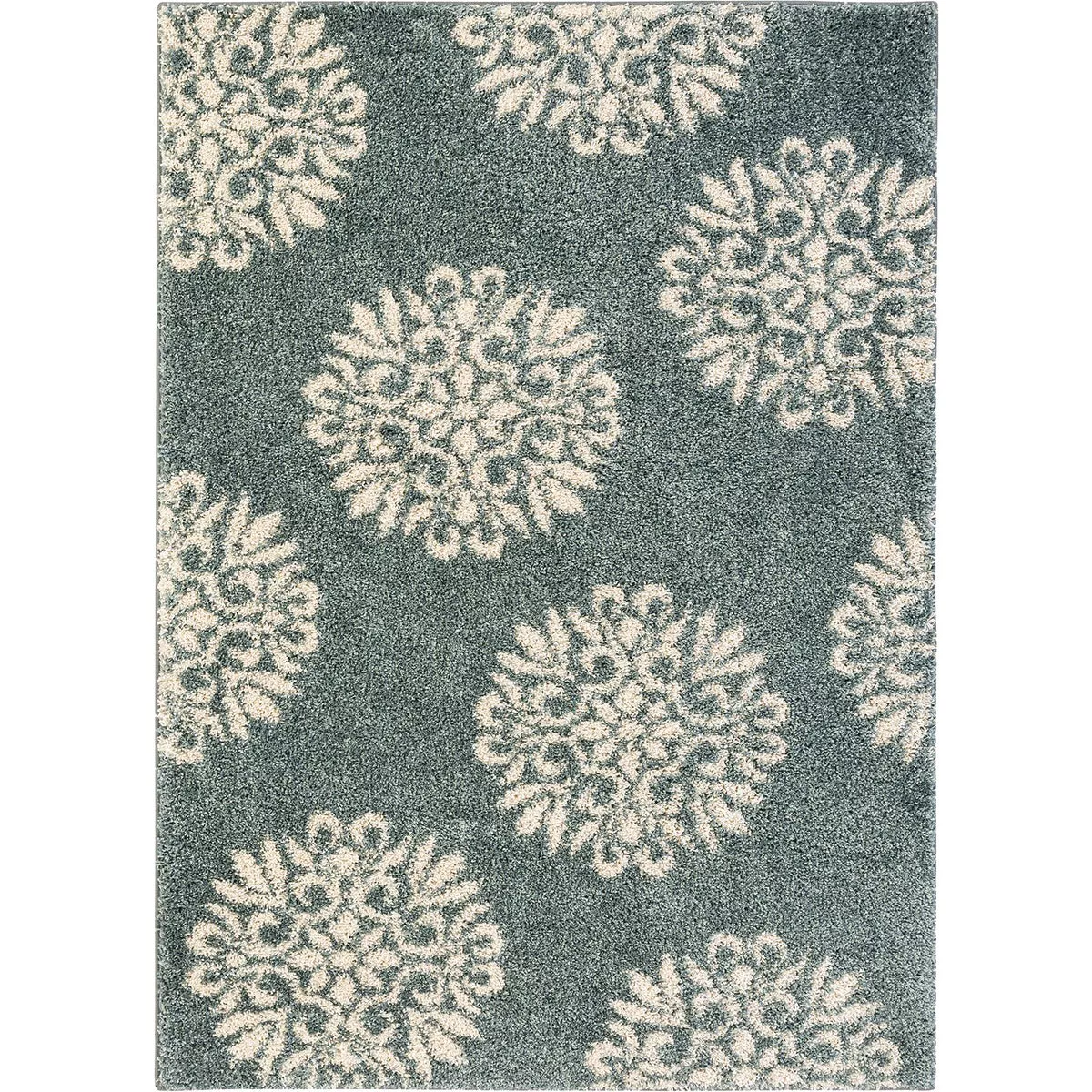 Mohawk Home Exploded Medallions Blue 2 Ft. x 8 Ft. Runner Rug
