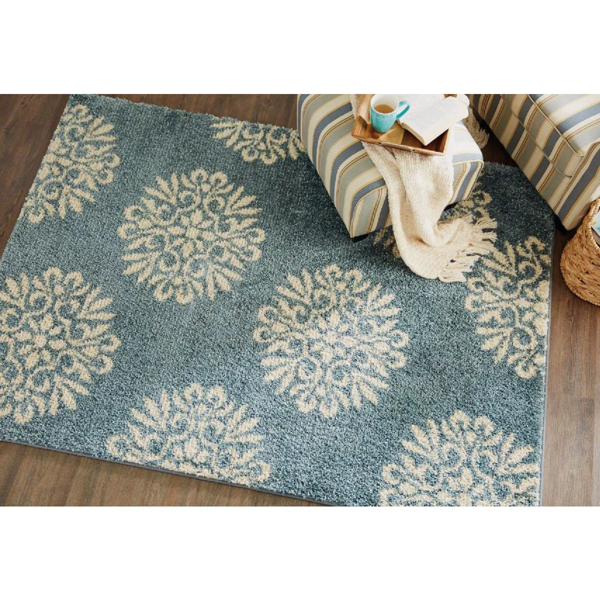 Mohawk Home Exploded Medallions Blue 2 Ft. x 8 Ft. Runner Rug - photo 7