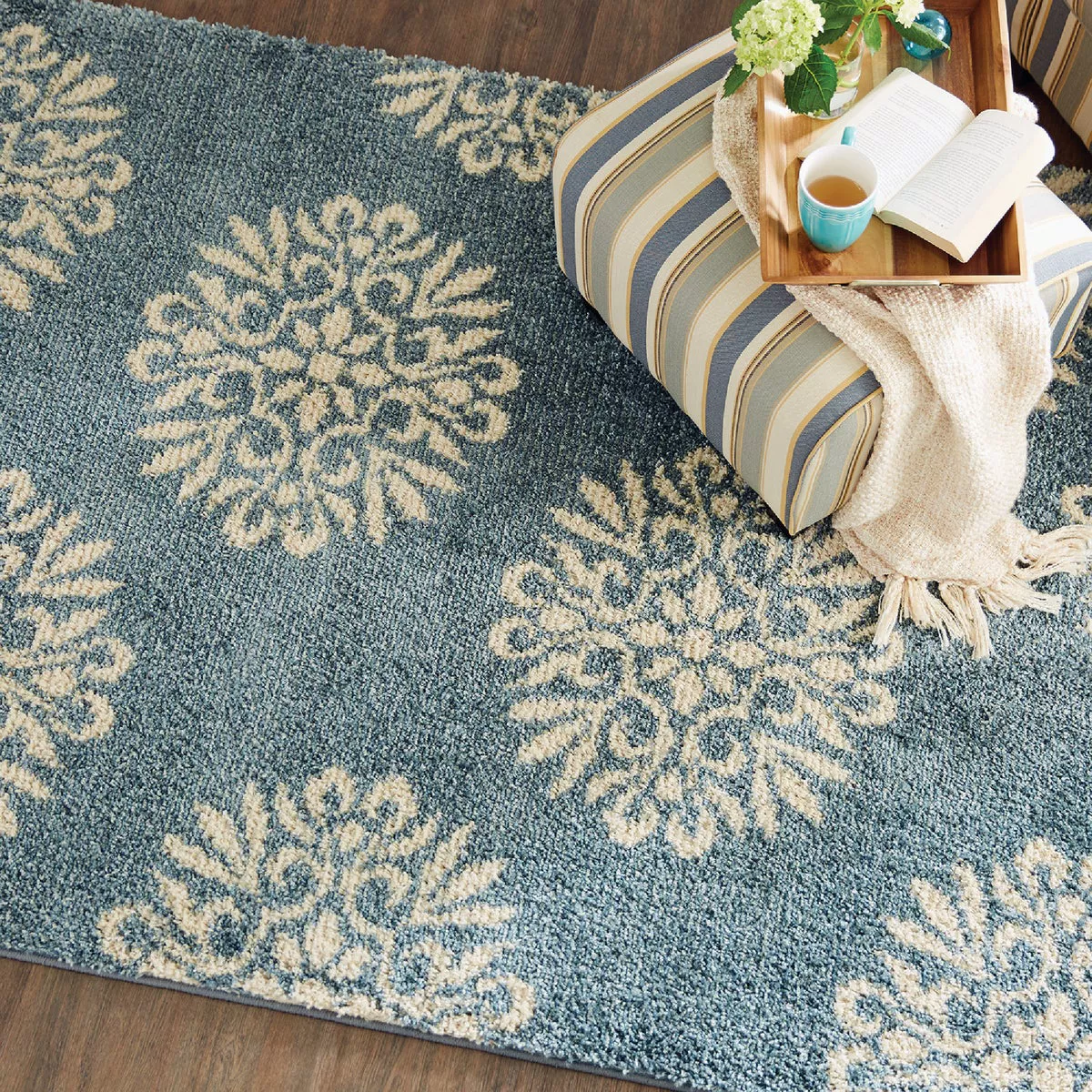 Mohawk Home Exploded Medallions Blue 2 Ft. x 8 Ft. Runner Rug - photo 6