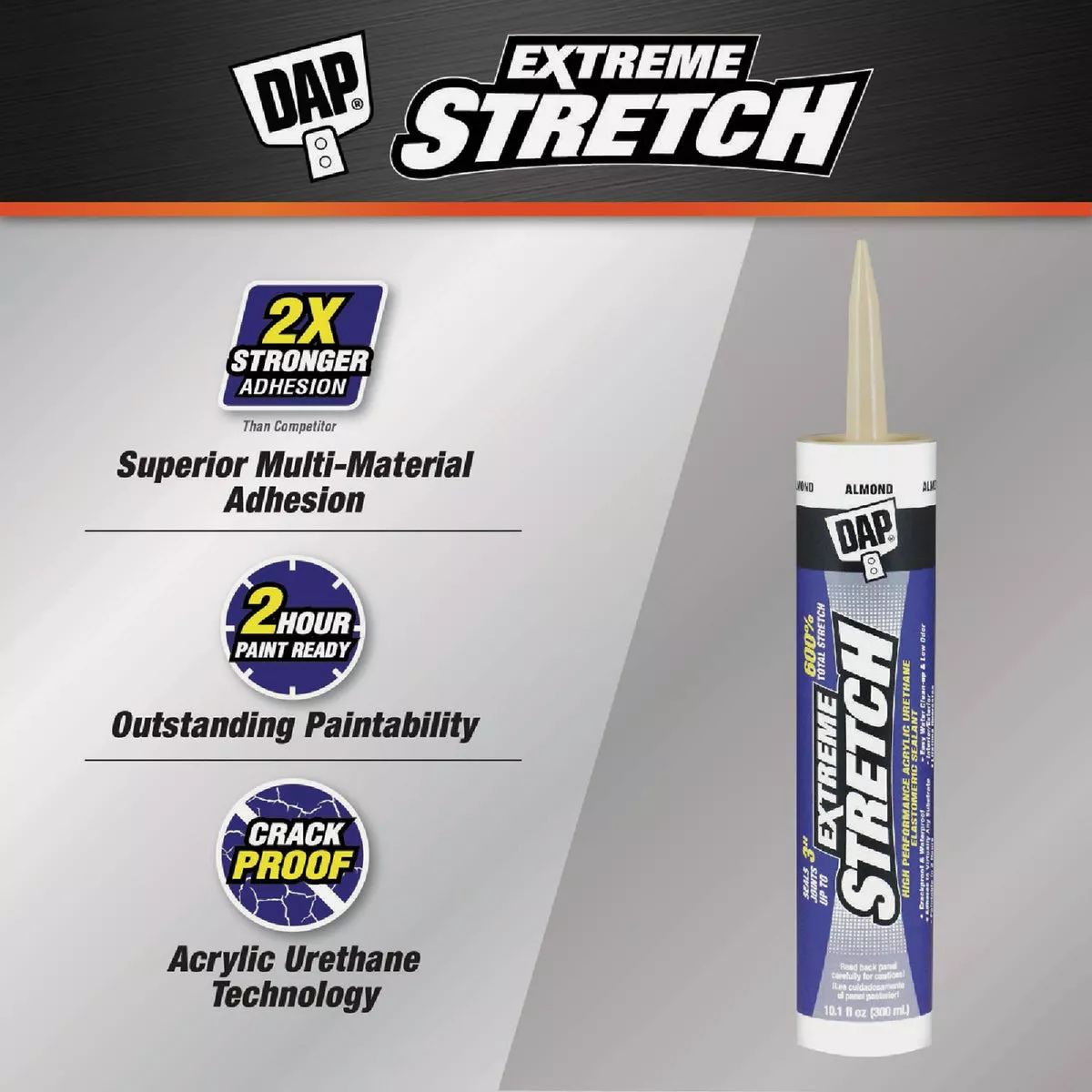 Dap Extreme Stretch 10.1 Oz. Almond Acrylic Urethane Premium Elastomeric Sealant - photo 2