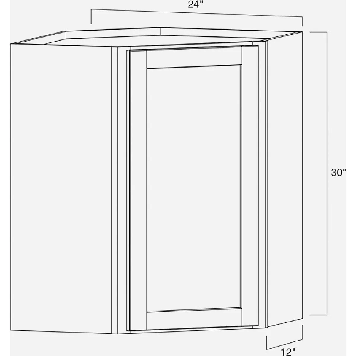 Continental Cabinets Andover Shaker 24 In. W x 12 In. D x 30 In. H White Thermofoil Corner Wall Kitchen Cabinet - photo 3