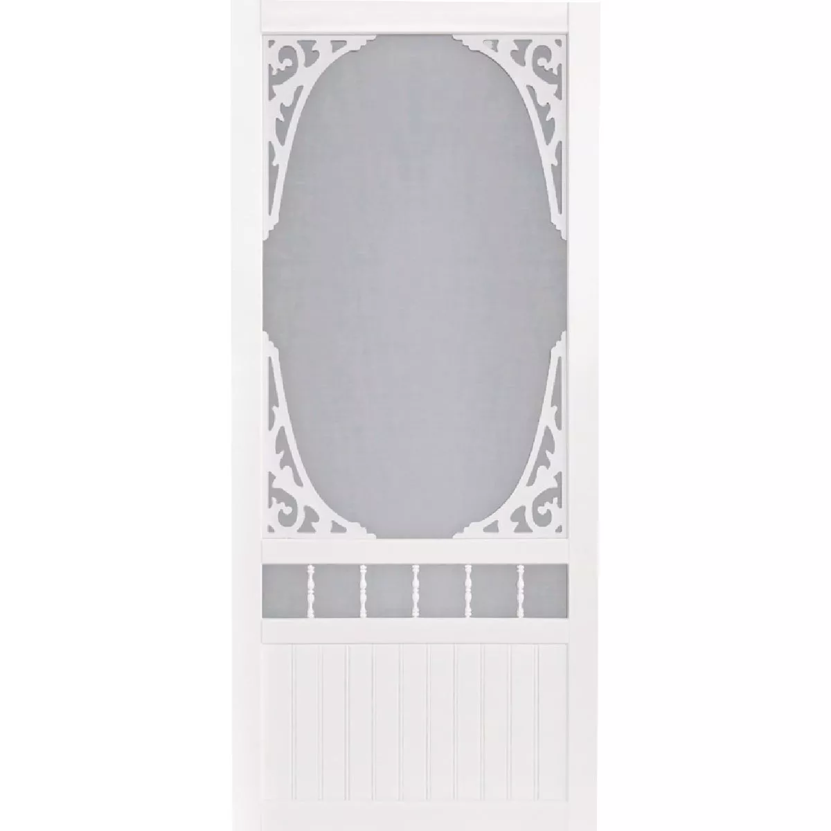Screen Tight Springview 32 In. W x 80 In. H x 1 In. Thick White Vinyl Screen Door