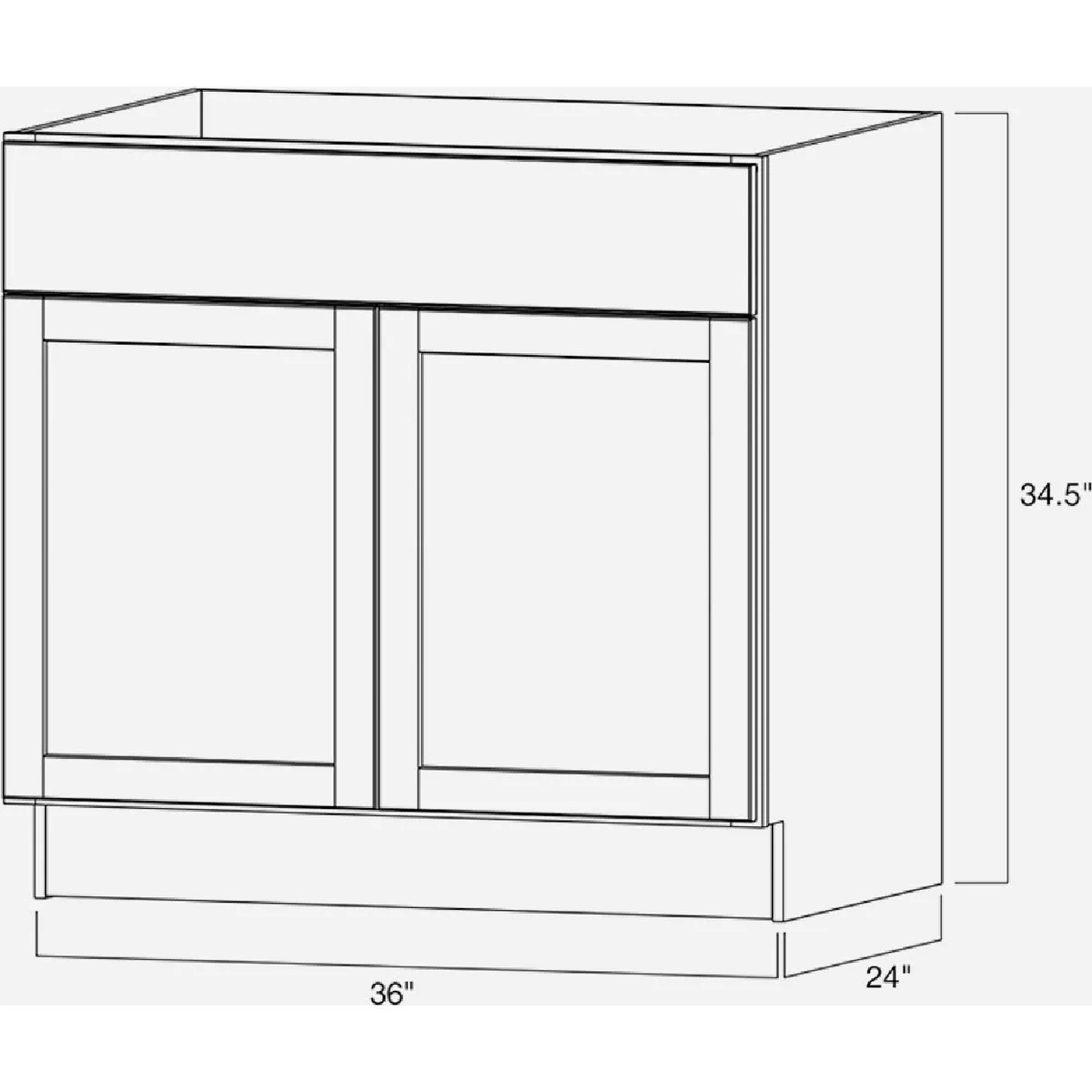 Continental Cabinets Andover Shaker 36 In. W x 34 In. H x 24 In. D White Thermofoil Base Kitchen Cabinet - photo 4