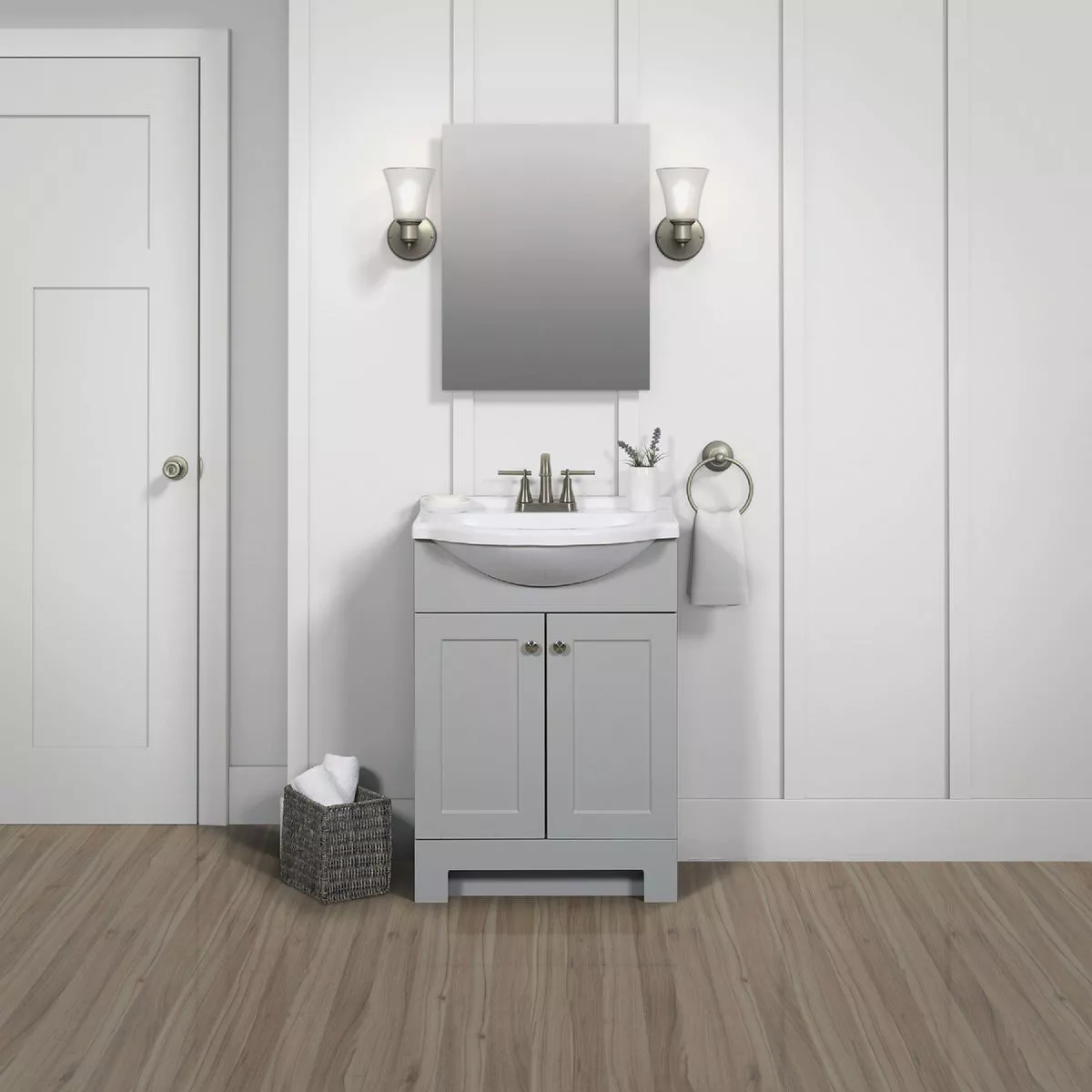 Zenith Zenna Home Cool Gray 24 In. W x 35 In. H x 18 In. D Euro Vanity with White Cultured Marble Top - photo 2