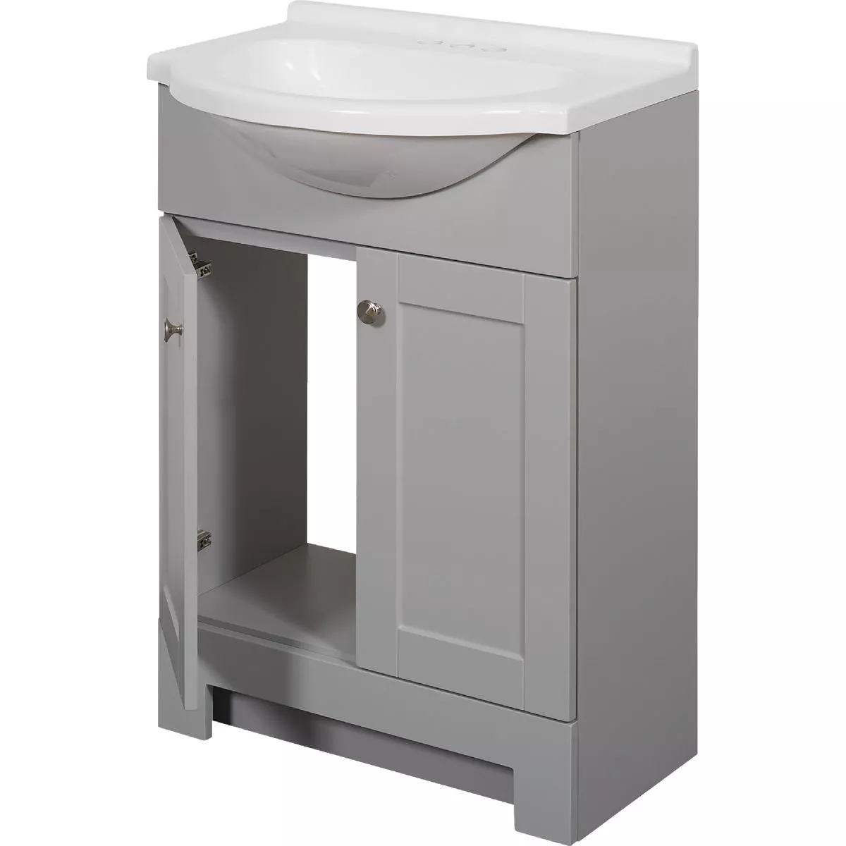 Zenith Zenna Home Cool Gray 24 In. W x 35 In. H x 18 In. D Euro Vanity with White Cultured Marble Top - photo 3