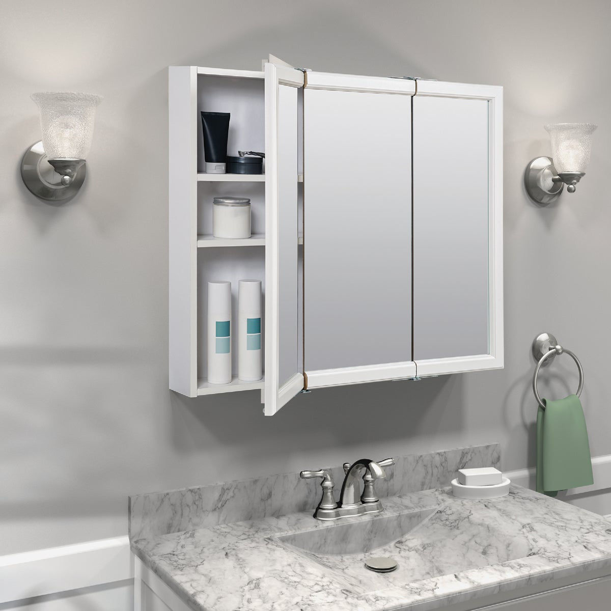 Zenith Zenna Home White 29.63 in W x 25.75 in H x 4.5 in D Tri