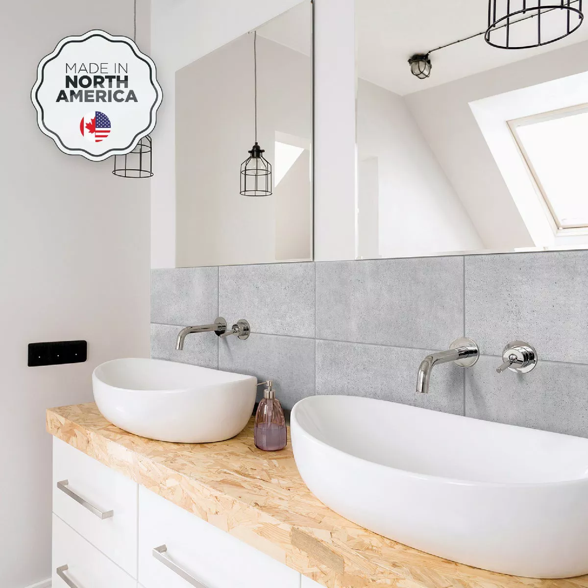 Smart Tiles Approx. 11 In. x 22 In. Glass-Like Vinyl Backsplash Peel & Stick, Blok Light Gray XL (2-Pack) - photo 2