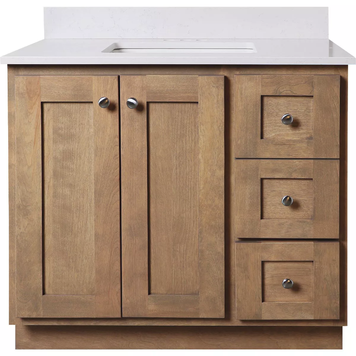 Bertch Storage Solutions 36 In. x 34-1/2 In. H x 21 In. D Driftwood Vanity Base without Top, 3 Door/1 Drawer