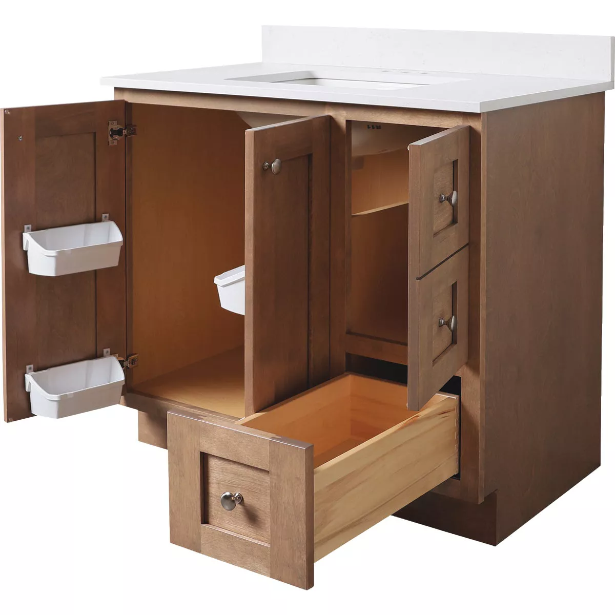 Bertch Storage Solutions 36 In. x 34-1/2 In. H x 21 In. D Driftwood Vanity Base without Top, 3 Door/1 Drawer - photo 2