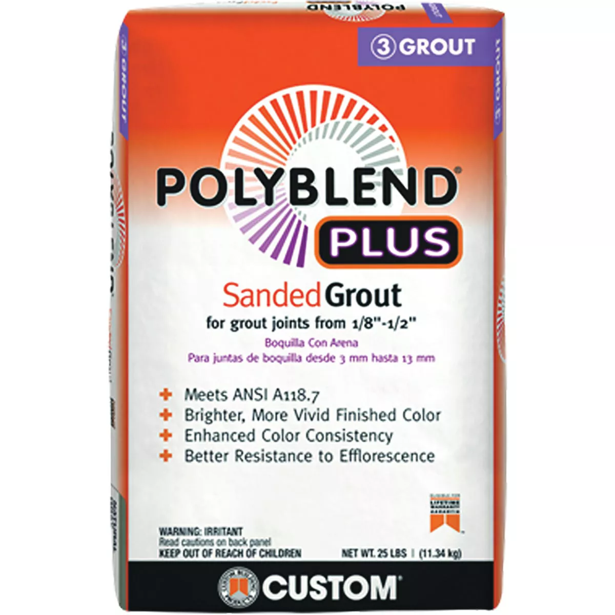 Custom Building Products PolyBlend PLUS 25 Lb. Natural Gray Sanded Tile Grout - photo 2
