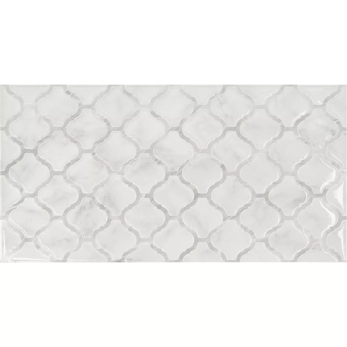 Smart Tiles Approx. 11 In. x 22 In. Glass-Like Vinyl Backsplash Peel & Stick, Arabesco Marble XL (2-Pack)