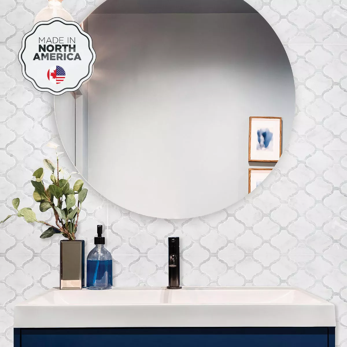 Smart Tiles Approx. 11 In. x 22 In. Glass-Like Vinyl Backsplash Peel & Stick, Arabesco Marble XL (2-Pack) - photo 2