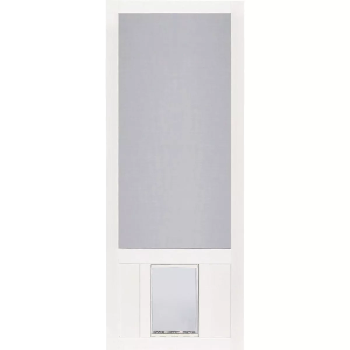 Screen Tight Chesapeake 32 In. W x 80 In. H x 1 In. Thick White Vinyl Screen Door w/XL Pet Door