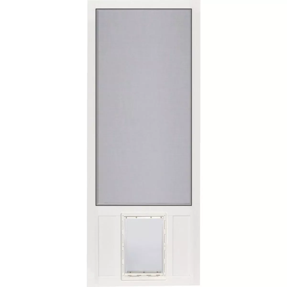Screen Tight Chesapeake 32 In. W x 80 In. H x 1 In. Thick White Vinyl Screen Door w/XL Pet Door - photo 2