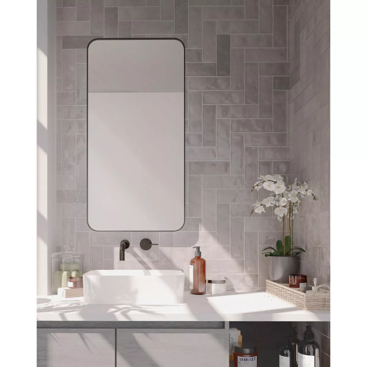 Emser Passion Gris 3 In. x 8 In. Glossy Porcelain Wall Tile (3.92 Sq. Ft. per Case)