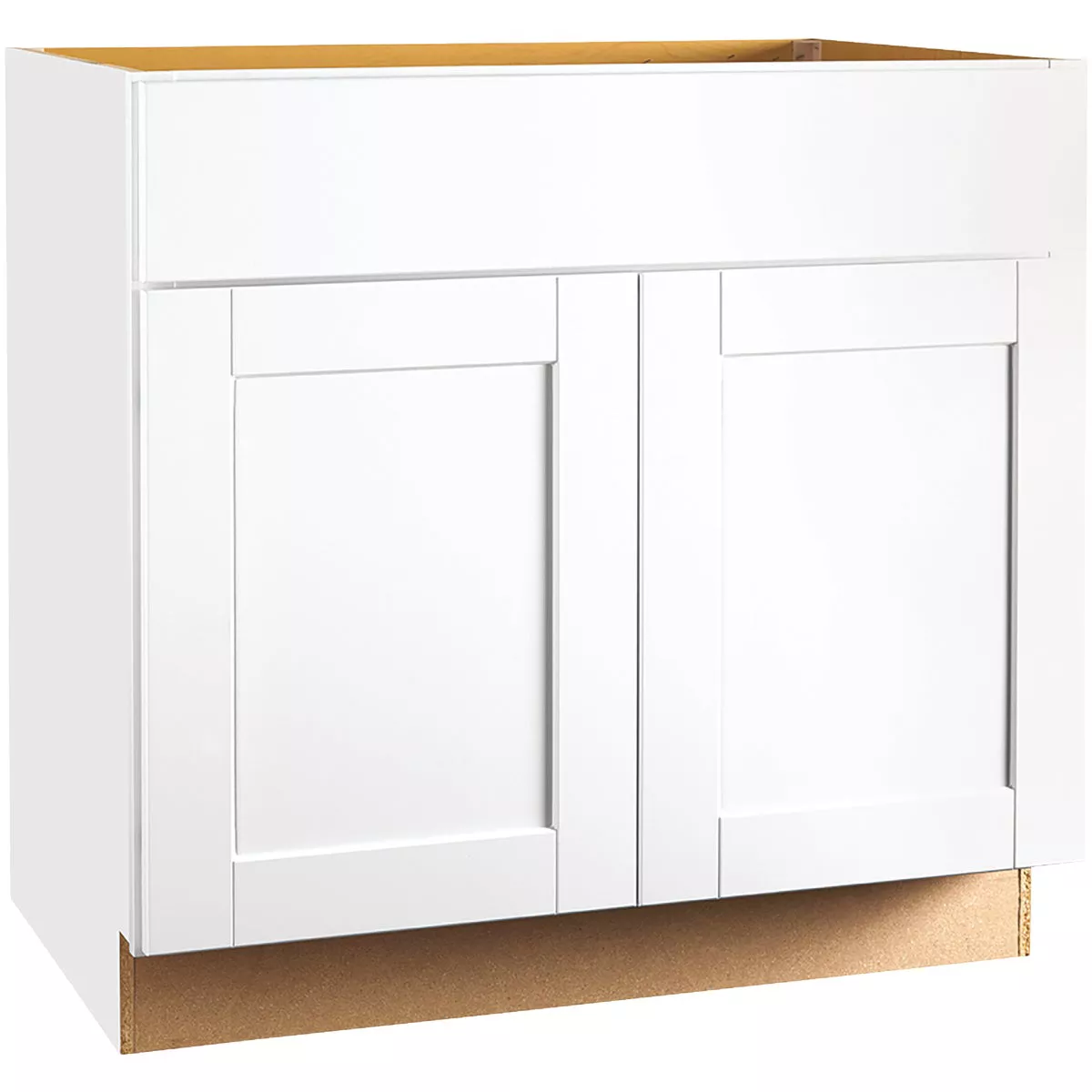Continental Cabinets Andover Shaker 36 In. W. x 24 In. D. x 34-1/2 In. H White Thermofoil Sink Base Kitchen Cabinet