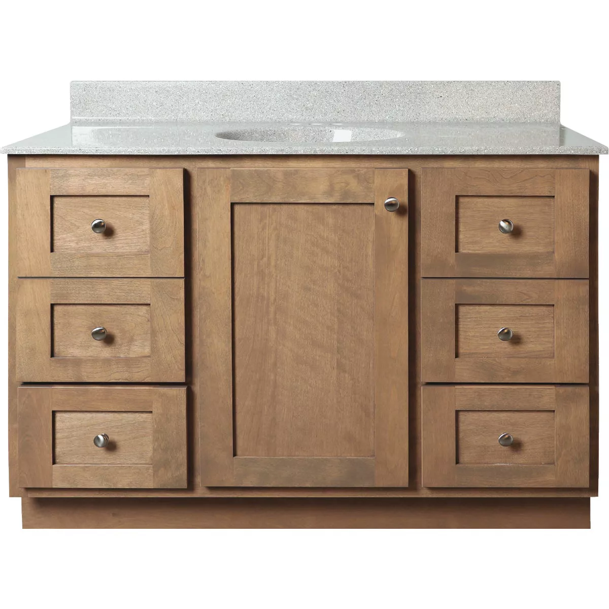Bertch Storage Solutions 48 In. x 34-1/2 In. H x 21 In. D Driftwood Vanity Base without Top, 3 Door/2 Drawer