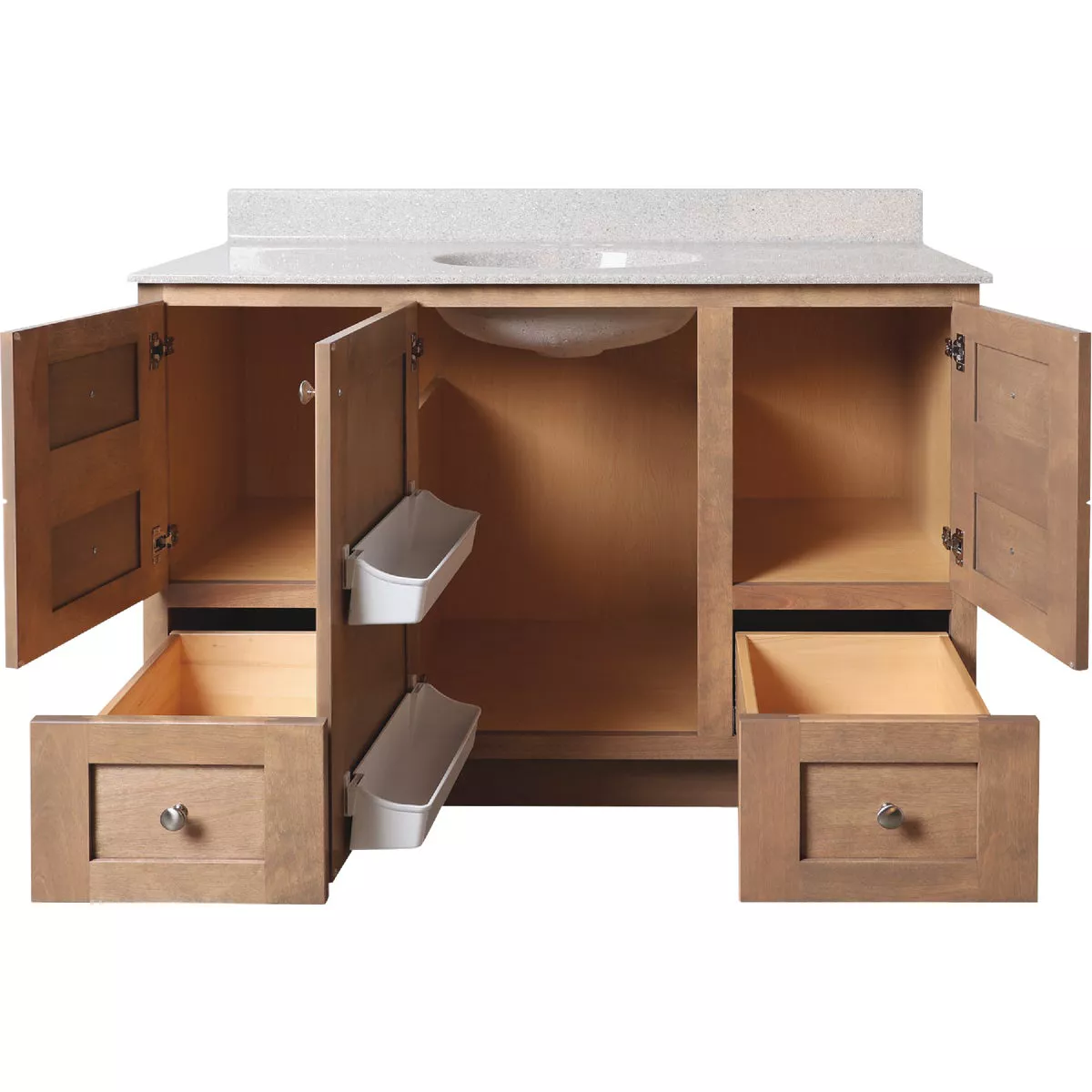 Bertch Storage Solutions 48 In. x 34-1/2 In. H x 21 In. D Driftwood Vanity Base without Top, 3 Door/2 Drawer - photo 3