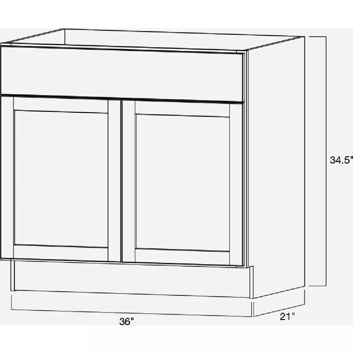 Continental Cabinets Andover Shaker 36 In. W x 34-1/2 In. H x 21 In. D White Vanity Sink Base - photo 4