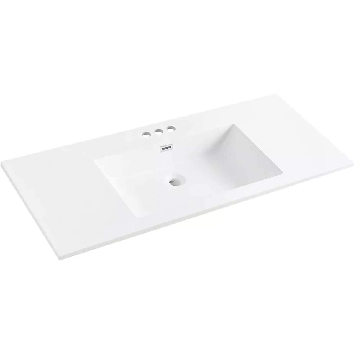 CraftMark 49 In. x 22 In. Cultured Marble Solid High Gloss White Vanity Top with Wave Bowl