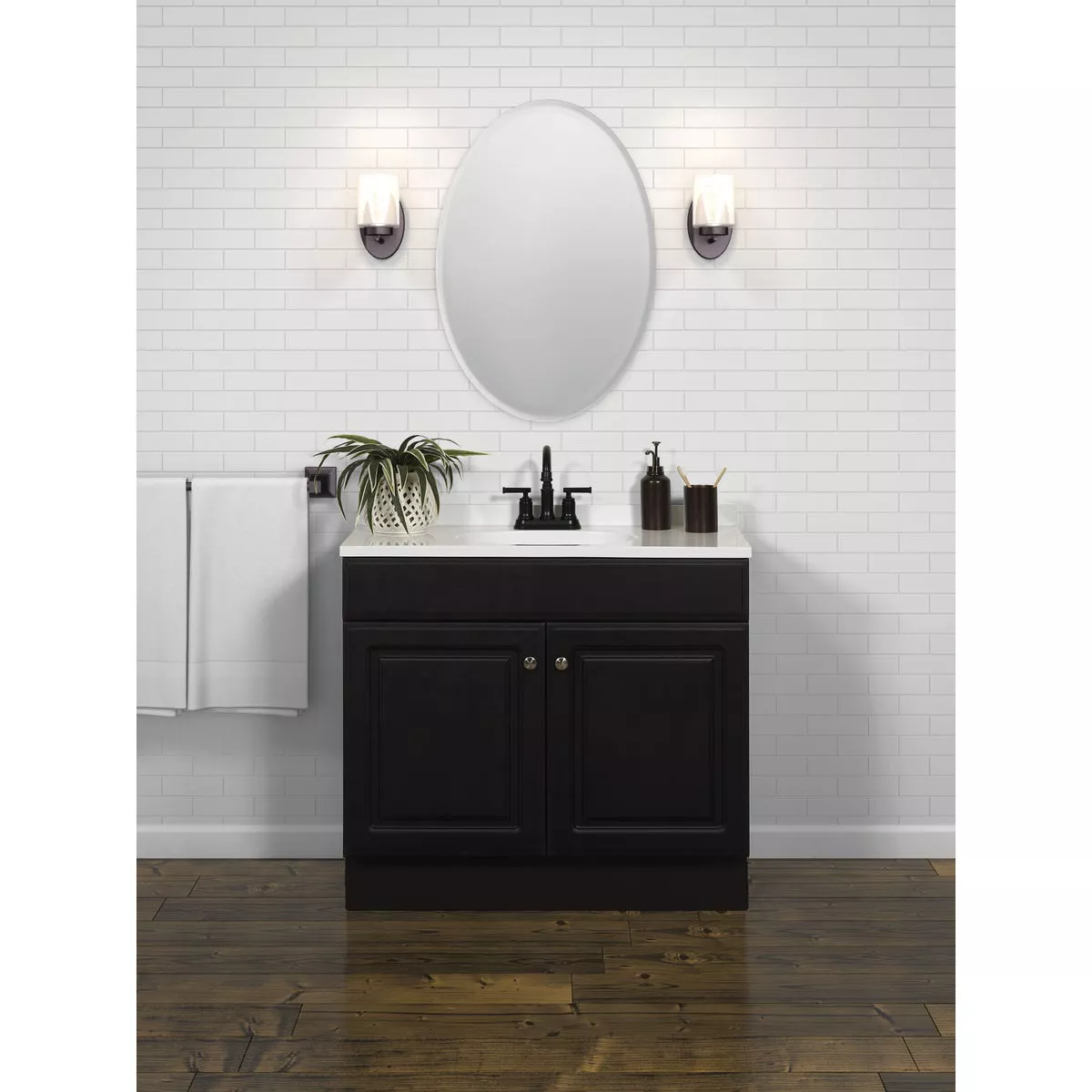Zenith Zenna Home Espresso 36 In. W x 35 In. H x 18 In. D Vanity with White Cultured Marble Top - photo 2