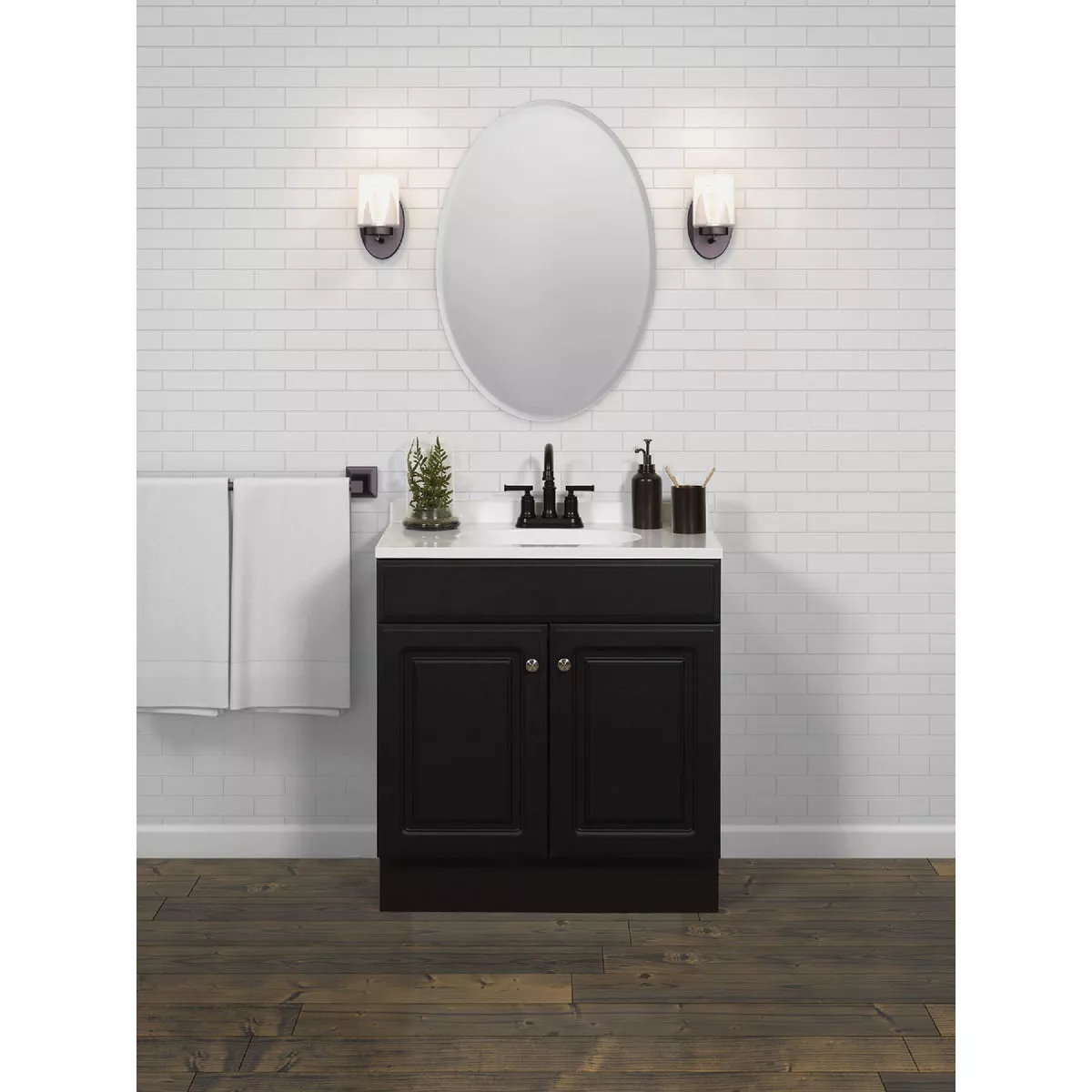 Zenith Zenna Home Espresso 36 In. W x 35 In. H x 18 In. D Vanity with White Cultured Marble Top - photo 5