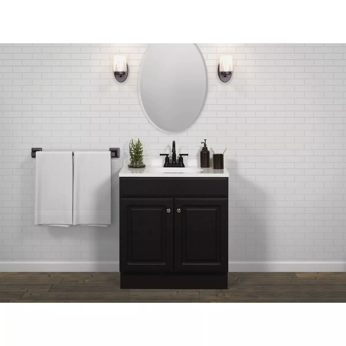 Zenith Zenna Home Espresso 36 In. W x 35 In. H x 18 In. D Vanity with White Cultured Marble Top - photo 4