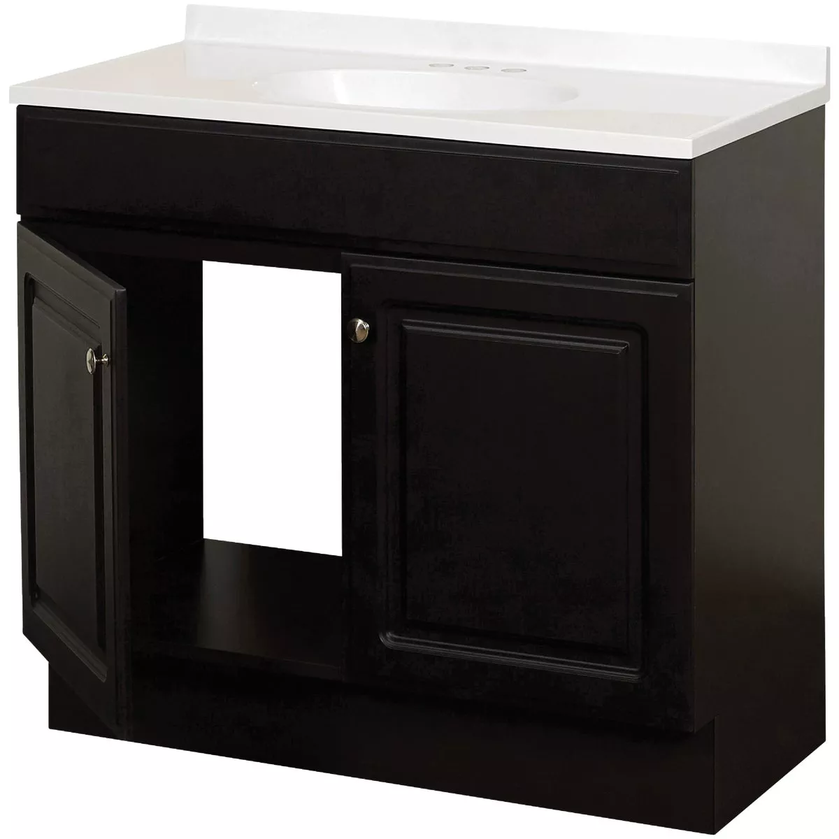 Zenith Zenna Home Espresso 36 In. W x 35 In. H x 18 In. D Vanity with White Cultured Marble Top - photo 3
