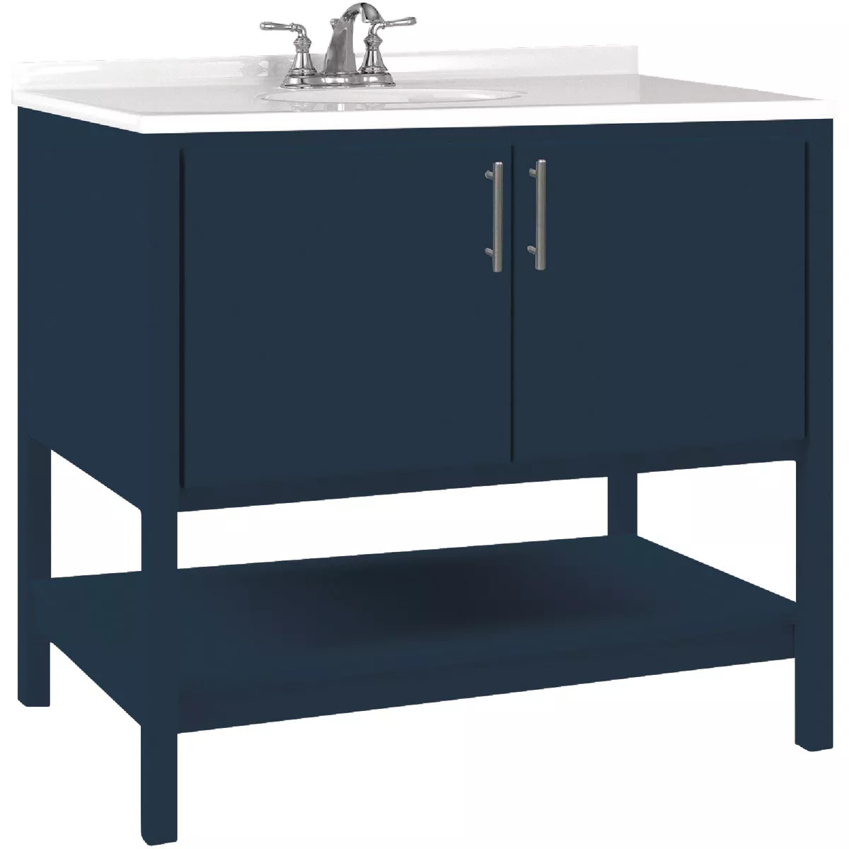 Bertch Essence 36 In. W x 34-1/2 In. H x 21 In. D Cobalt Furniture Style Vanity Base without Top, 2 Door