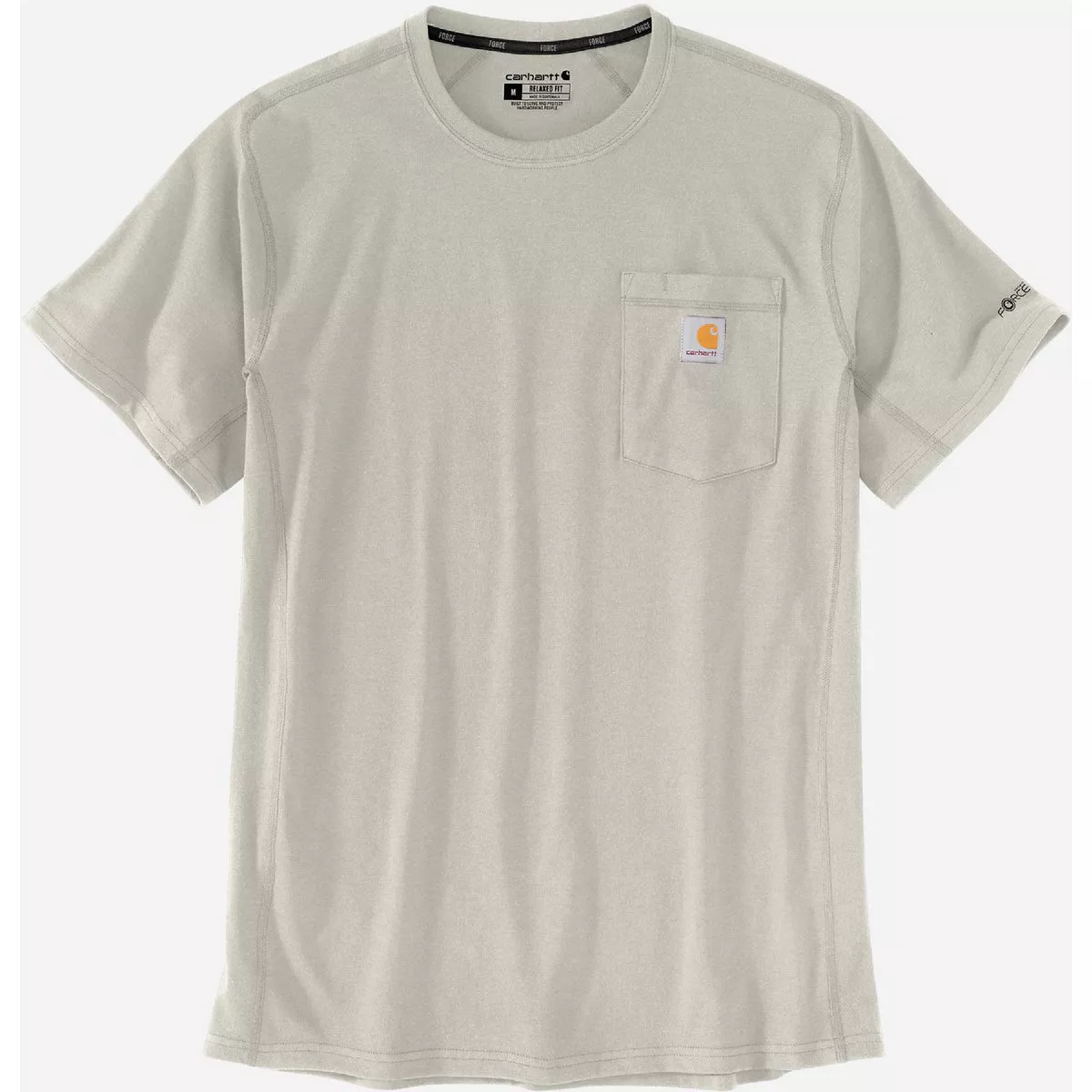 Carhartt Force Men's Large Tall Malt Midweight Short Sleeve Pocket T-Shirt, Relaxed Fit