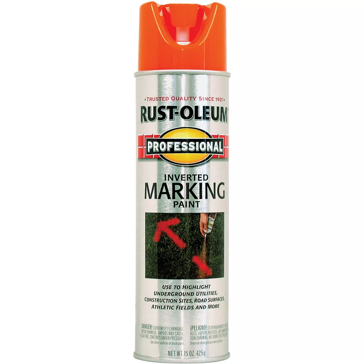 Rust-Oleum Professional Fluorescent Orange 15 Oz. Inverted Marking Spray Paint