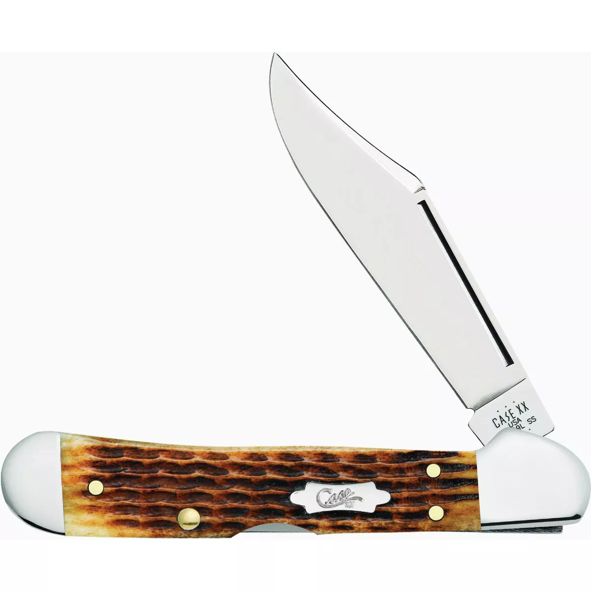Case Antique Bone Rogers Corn Cob Jig Mini CopperLock Pocket Knife