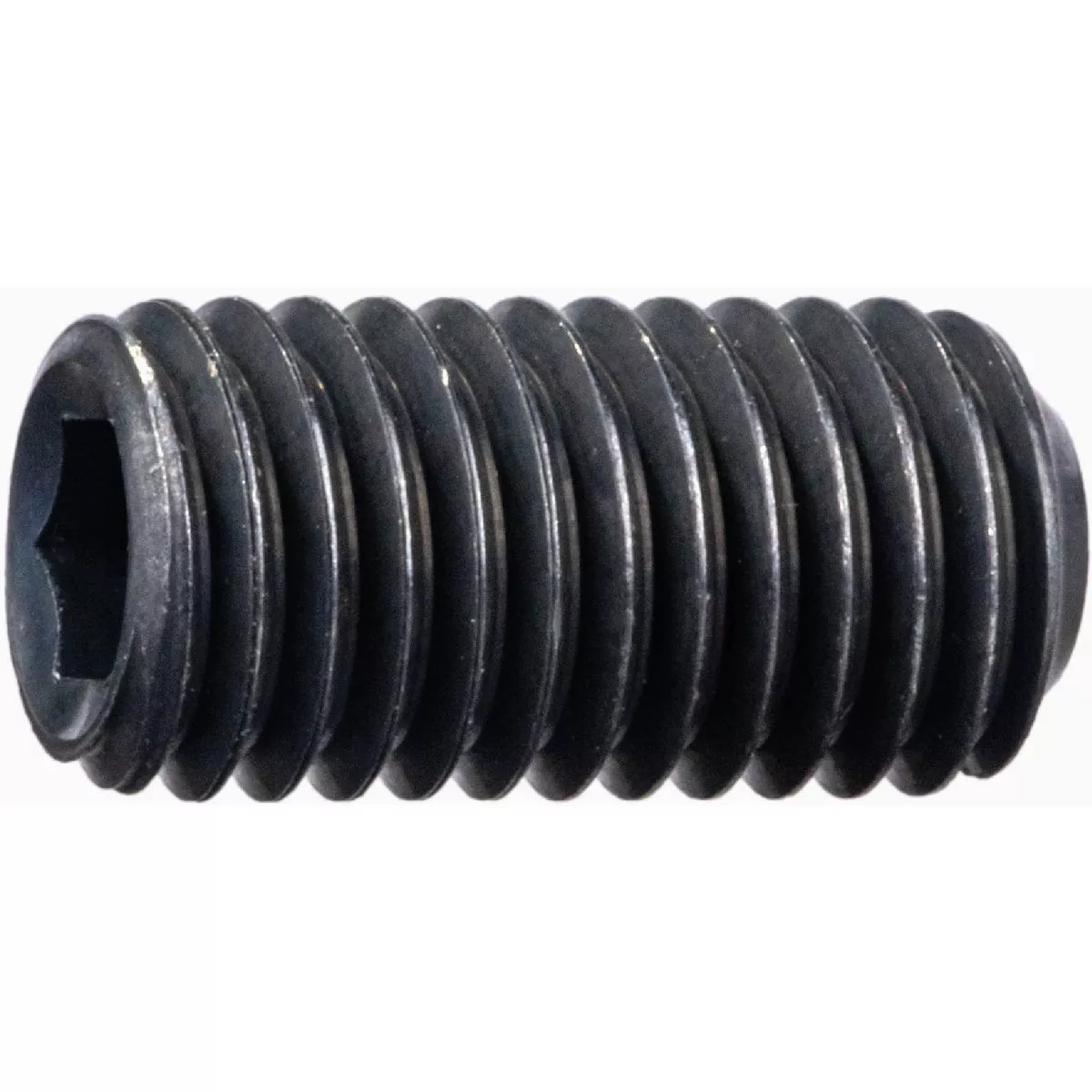 Midwest Fastener 10mm-1.5 x 16mm Plain Class 14.9 Steel Coarse Thread Cup Point Hex Socket Headless Set Screws (4 Ct.)-