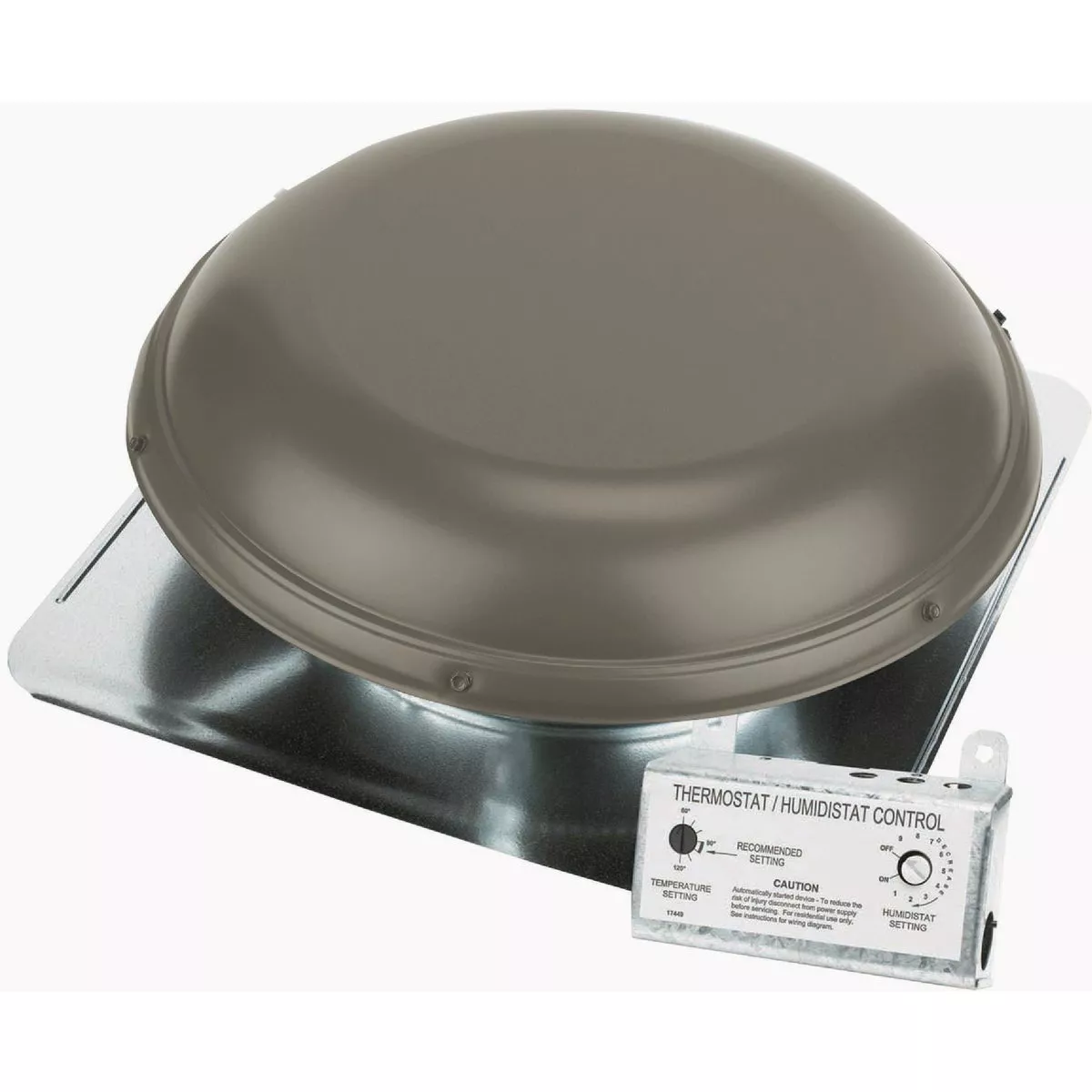 AirVent Roof-Mount Weathered Power Attic Ventilator 1500CFM Pre Wired Thermostat